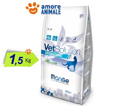 2 Packungen Monge VetSolution Cat Dermatosis Trockenfutter 1,5 kg Für Gato/Gatti