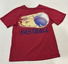 Children's Baseball Graphic T-shirt Color Red Size M 7/8