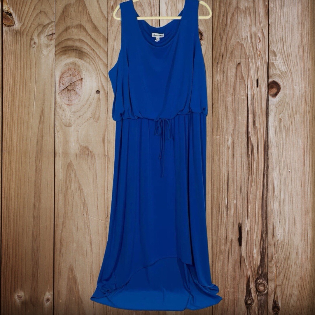 embellished long sleeve mini dress in blue Lemmon Flowy Dress main image 1