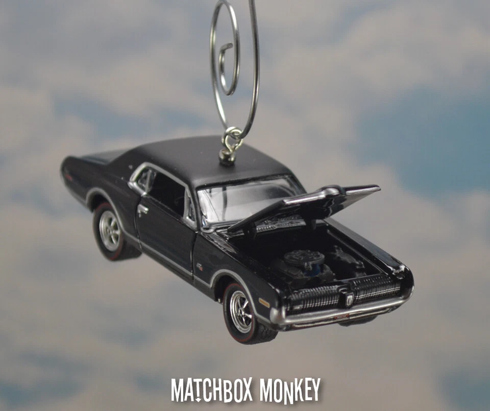  Black 1968 Custom Mercury Cougar GT-E Christmas Ornament 1/64 Adorno Custom NEW - Image 3 of 4