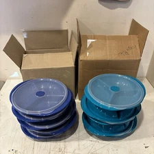 Decor 10x  3 Sided Food Microwaveable Food Storage Container BLUE & Aqua Blue