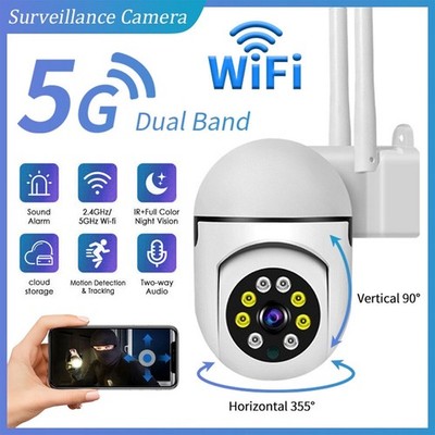 1MP HD 360° Outdoor Camera 5G Dual-Band WiFi Waterproof Home Security Monitor
