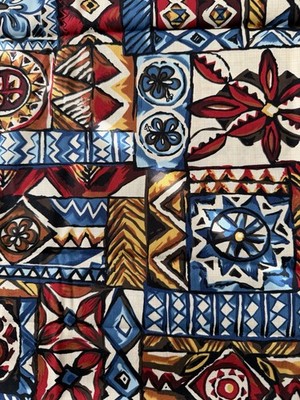 1.5 Yds Hoffman Fabric Polynesian Hawaiian Graphic Print Geometric Designs