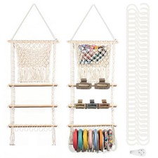 Hair Clip Holder Organizer Macrame Bow Organizer for Girls,Headband Holder Ha...
