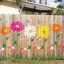Large Fence Flower Stencils for Painting on Wood Jumbo Sunflower Floral Butterfl