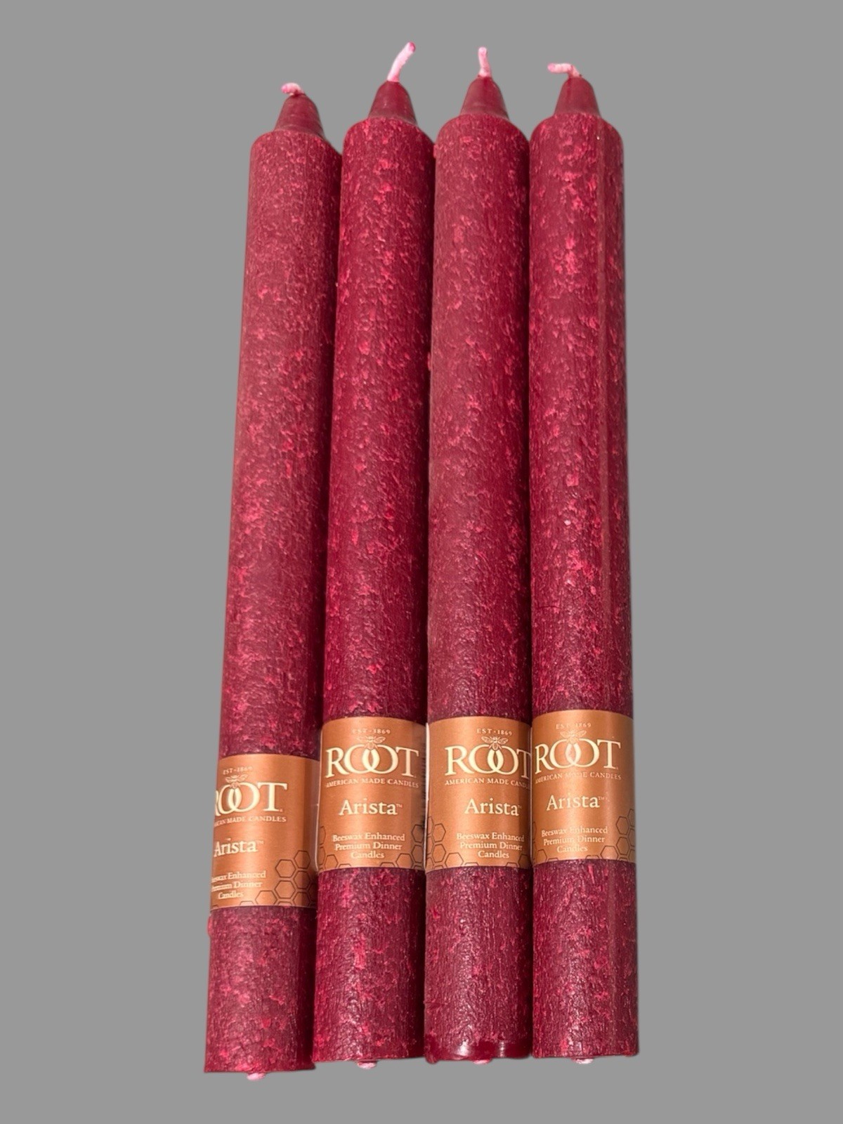 4 Root Arista Beeswax Enhanced Premium 7/8" x 9" Garnet Dinn