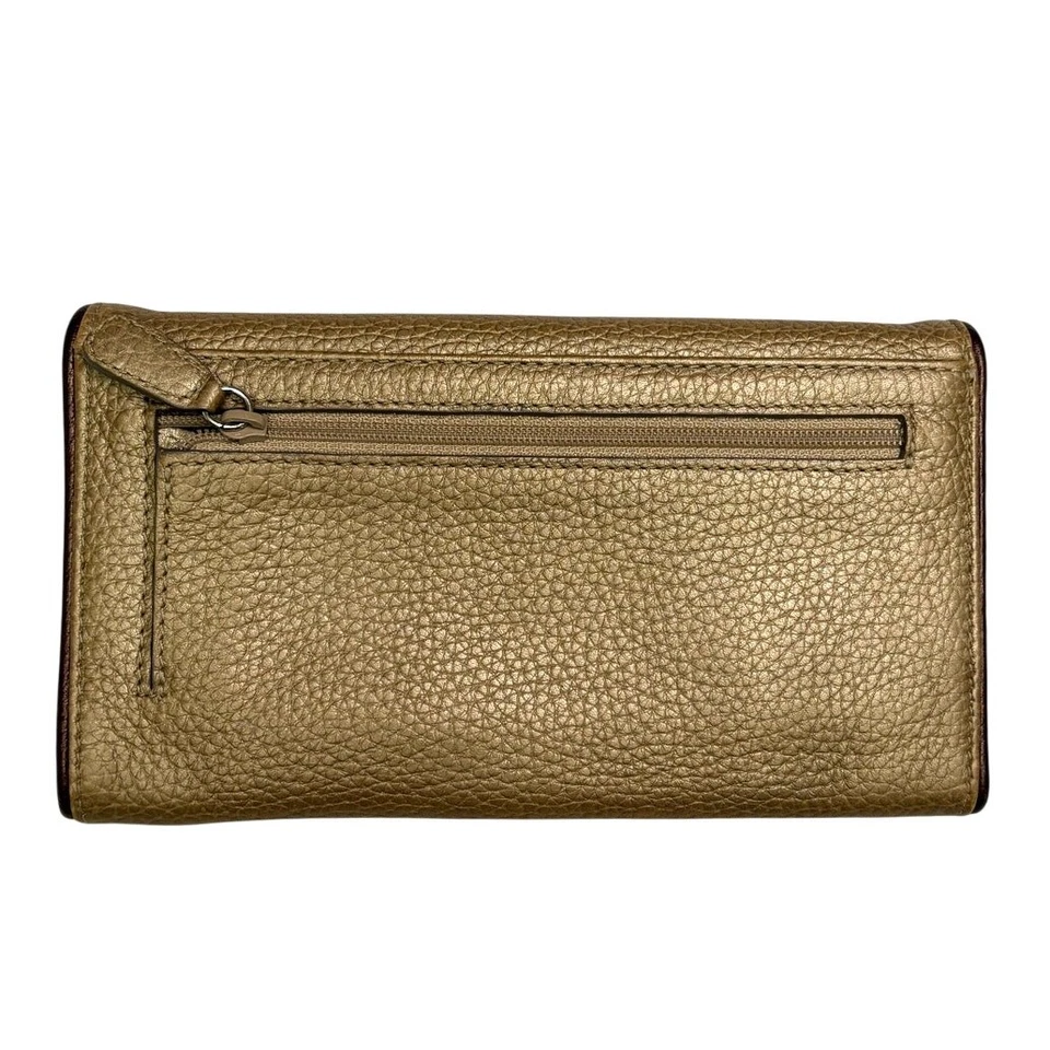 Vintage BRIGHTON Women’s Tan Shimmer Multi Divided Pocket Envelope Wallet - Image 2 of 4