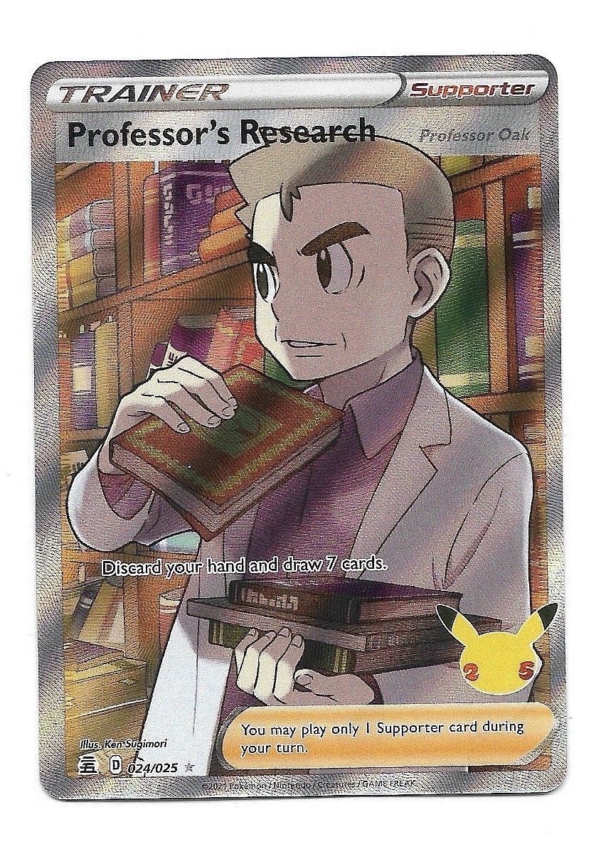 Professor's Research (Full Art) 024/025 Celebrations Holo Pokemon TCG - NM