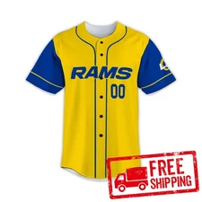 Custom Personalized, Ramss Team Los Angeles Baseball AOP Jersey #1, Lot S-5XL