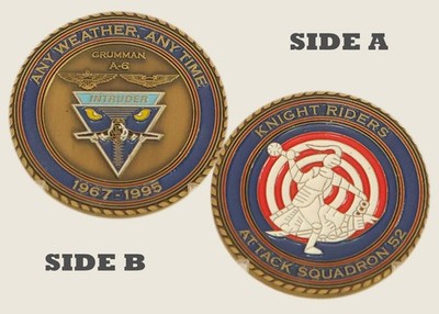 Grumman A-6 Intruder Knight Riders Attack Squadron 52 Challenge Coin  1#24