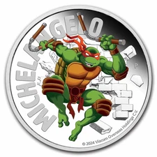 2024 TUV 1 oz Silver Colorized TMNT Michelangelo Proof (Box)