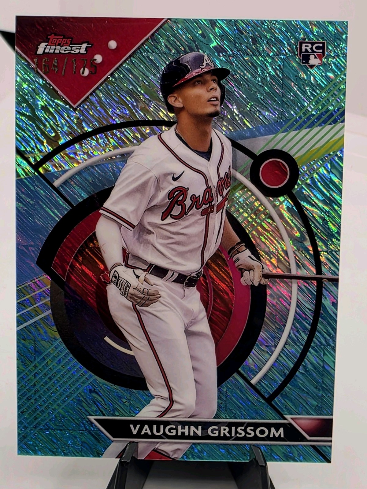 2023 Topps Finest - Vaughn Grissom #88 Aqua Shimmer Refractor /175 (RC)