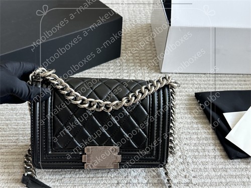 Women's Genuine Leather Diamond Lattice Quilted W/Chain Shoulder Flap Bag B18 - Picture 11 of 11