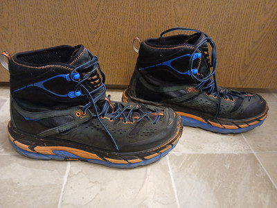 Tor Ultra Hi Hoka One One Black Blue Orange Waterproof eVent Sneaker Size 12