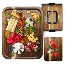 Acacia Wood Charcuterie Board With Lid 11"x14"