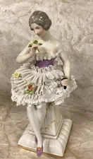 Antique Dresden Germany Lace Figurine 7-1/2"  Ballerina