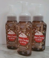 3x Bath  Body Works Hot Cocoa  Cream Gentle  Clean Foaming Hand Soap 8.75 Oz