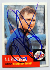 A.J. PIERZYNSKI Signed 2002 Topps Heritage #342 Minnesota Twins Card AUTO