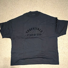 Fear of God Essentials Men's L Black Graphic Logo Oversized Cotton Jersey Tee