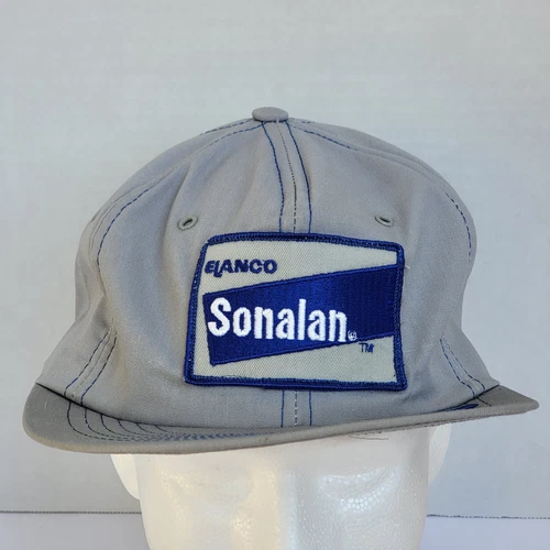 Vintage Elanco Sonalan Herbicide Patch Gray Full Foam Snapback Hat Swingster USA