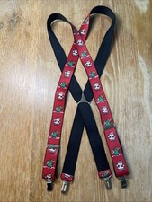 Vintage Pelican USA Christmas Tree Party Funny Santa Claus Suspenders Adjustable