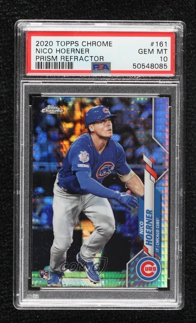 2020 Topps Chrome Prism Refractor Nico Hoerner #161 PSA 10 GEM MT 0x4h