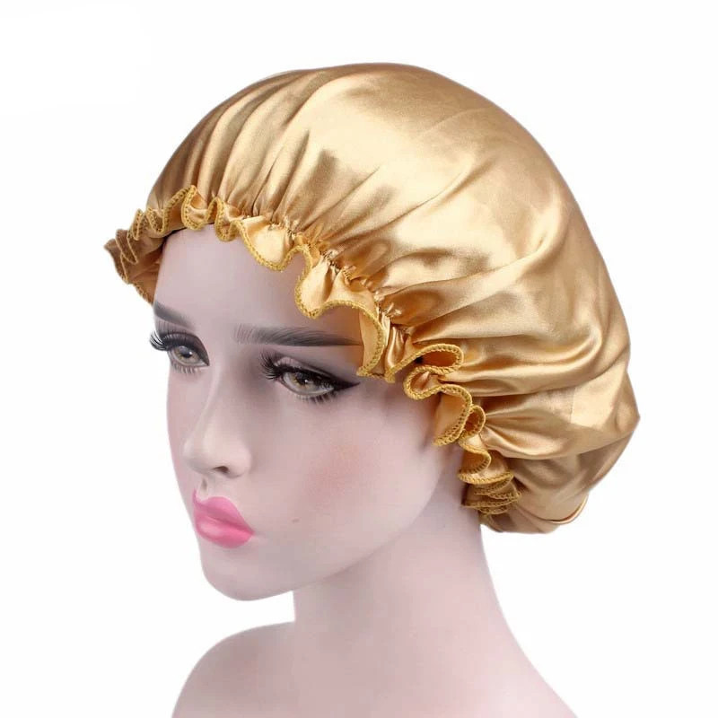 Women's Silk Night Sleep Cap Hair Bonnet Hat Head Cover Turban Elastic Head  096