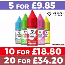 Crystal Clear Bar Nic Salt E-Liquid Vape Juice 50/50 Pod Vape Liquid| 10mg/20mg
