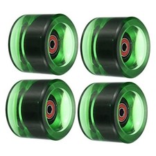 78A Longboard Wheels with ABEC-9 Bearings, Soft Cruiser Wheels, Street Green