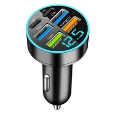 Fast Car Charger USB Cigarette Lighter Socket 6-Port Adapter For iPhone Samsung