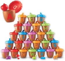 Alphabet Acorns Activity Set, Develops Letter Recognition, Educational Toys