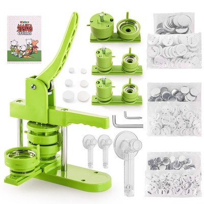 3 in 1 Button Maker Machine,Multiple Sizes 1/1.25/2.25 inch DIY Pin Badge Pre...