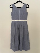 Dolce & Gabbana Blue Plaid Print Midi Length Dress Size IT: 42 US: 6