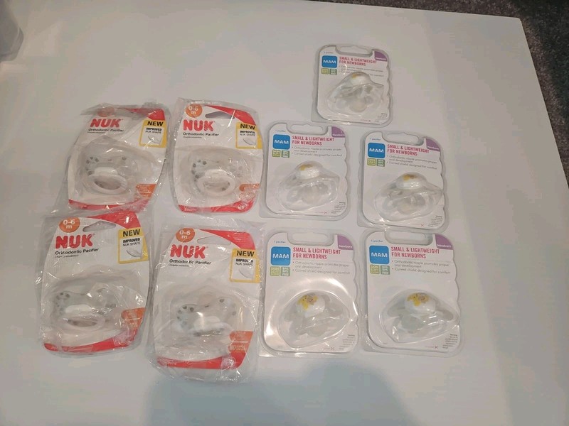 Lot of 9 Nuk MAM Pacifiers  (BPA/BPS Free) New