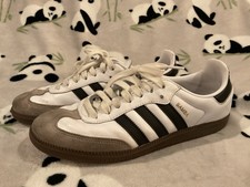 Adidas Men's 9.5 Women 11.5 Samba OG Cloud White Core Black Fashion Shoes