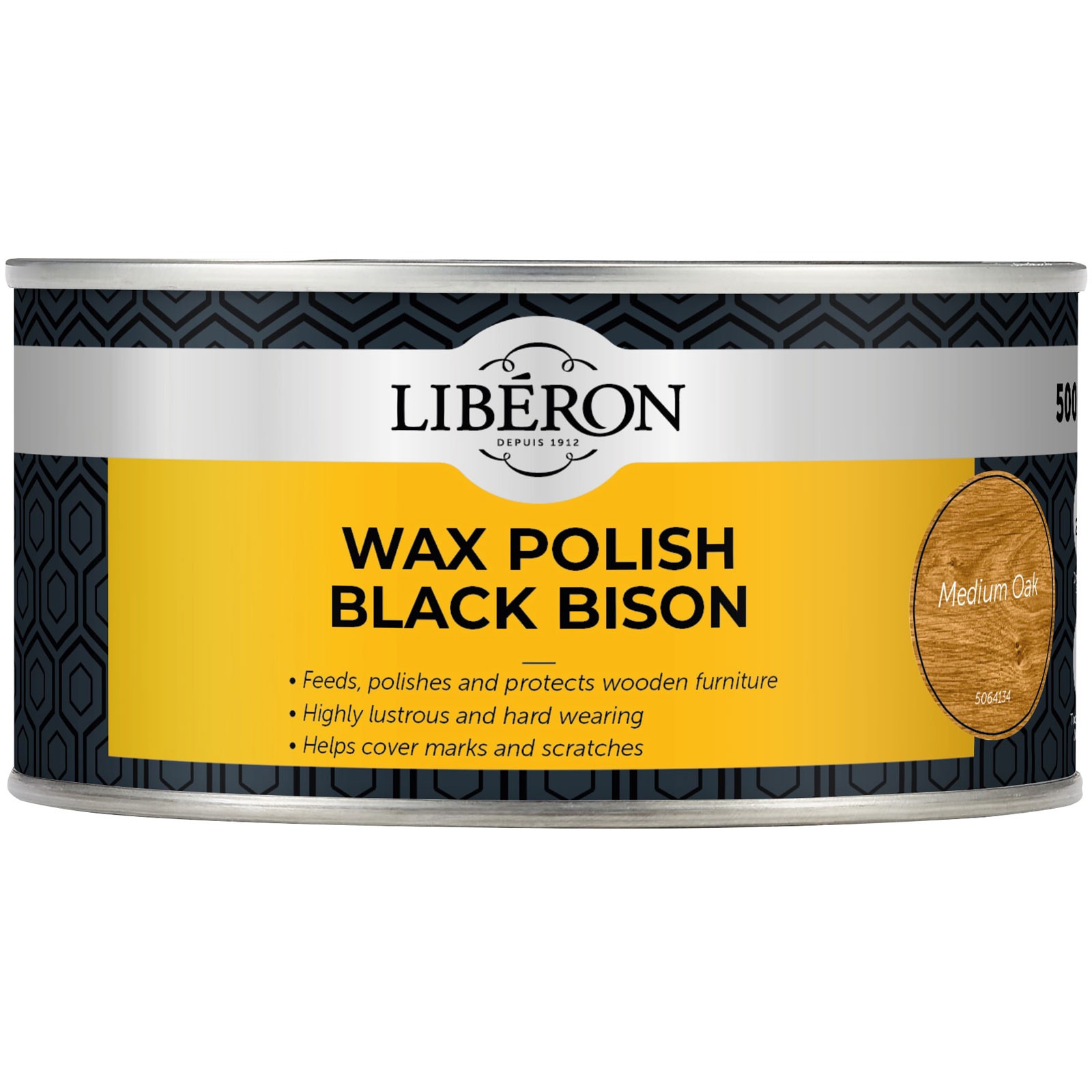 Liberon Black Bison Wax Paste Medium Oak 500ml
