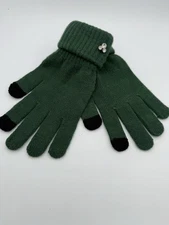 Disney Parks Womens Tech Gloves Mickey Mouse Head Icon Rhinestone Bling Green