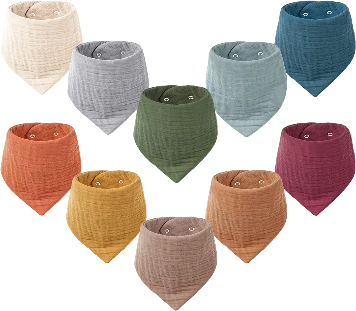 Muslin Baby Bibs 10 Pac Baby Bandana Drool Bibs 100% Cotton for Unisex Boys Girl