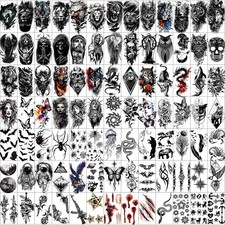 102 Sheets Halloween Tiny Temporary Tattoos Stickers, Fake Tattoos That Look ...