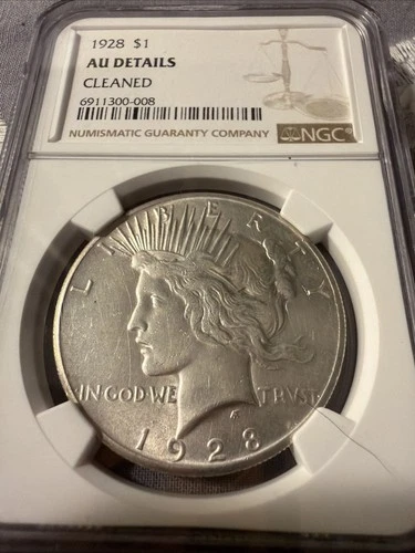 1928 Peace Silver Dollar NGC AU Details