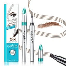 Microblading Eyebrow Pen 4 Fork Tip Tattoo Pencil, Long-Lasting Eye Brow Penc...