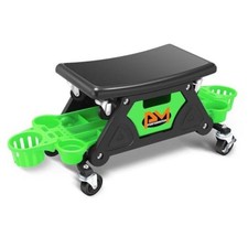 Mechanic Stool - 25-1/2" x 13" x 12" (L x H x W), Rolling Work Seat Green