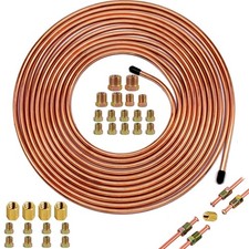 MuHize 3/16" 25 Ft Brake Line Tubing Kit - 3/16 Upgraded Copper Coated Flexib...