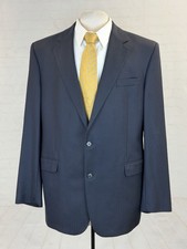 Brooks Brothers Canada Mens Navy Blue 100 Wool Suit 44L 39X31 Two Button Saxxon
