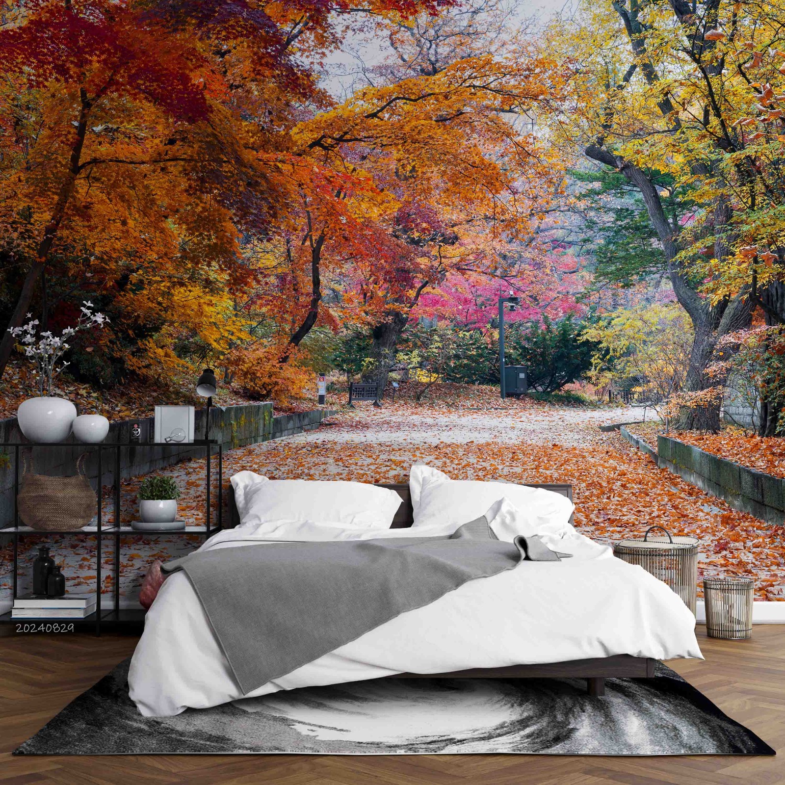 3D Forest Path Autumn Landscape Wall Murals Wallpaper Murals Wall Sticker