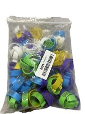 Poultry Leg Bands Numbered 1-90 Multi Color Chicken Duck Tags 90 Pack