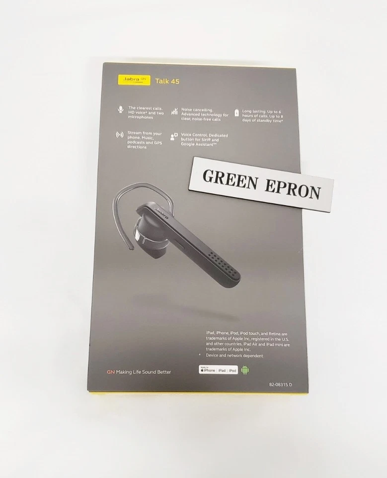 Jabra Talk 45 Bluetooth Headset HD Voice Noise Cancellation Hands-Free Black - Image 2 of 4