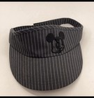 Mickey Mouse Disney parks pinstripe gray wide brim sunvisor RAIL ROAD RETIRED — photo 3