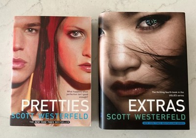 2 Books Uglies Series Scott Westerfeld Paperback Pretties and Hardcover Extras