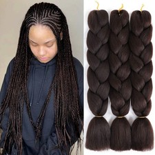 Jumbo Braiding Hair Extensions High Temperature Fiber Crochet Twist Braids 24...